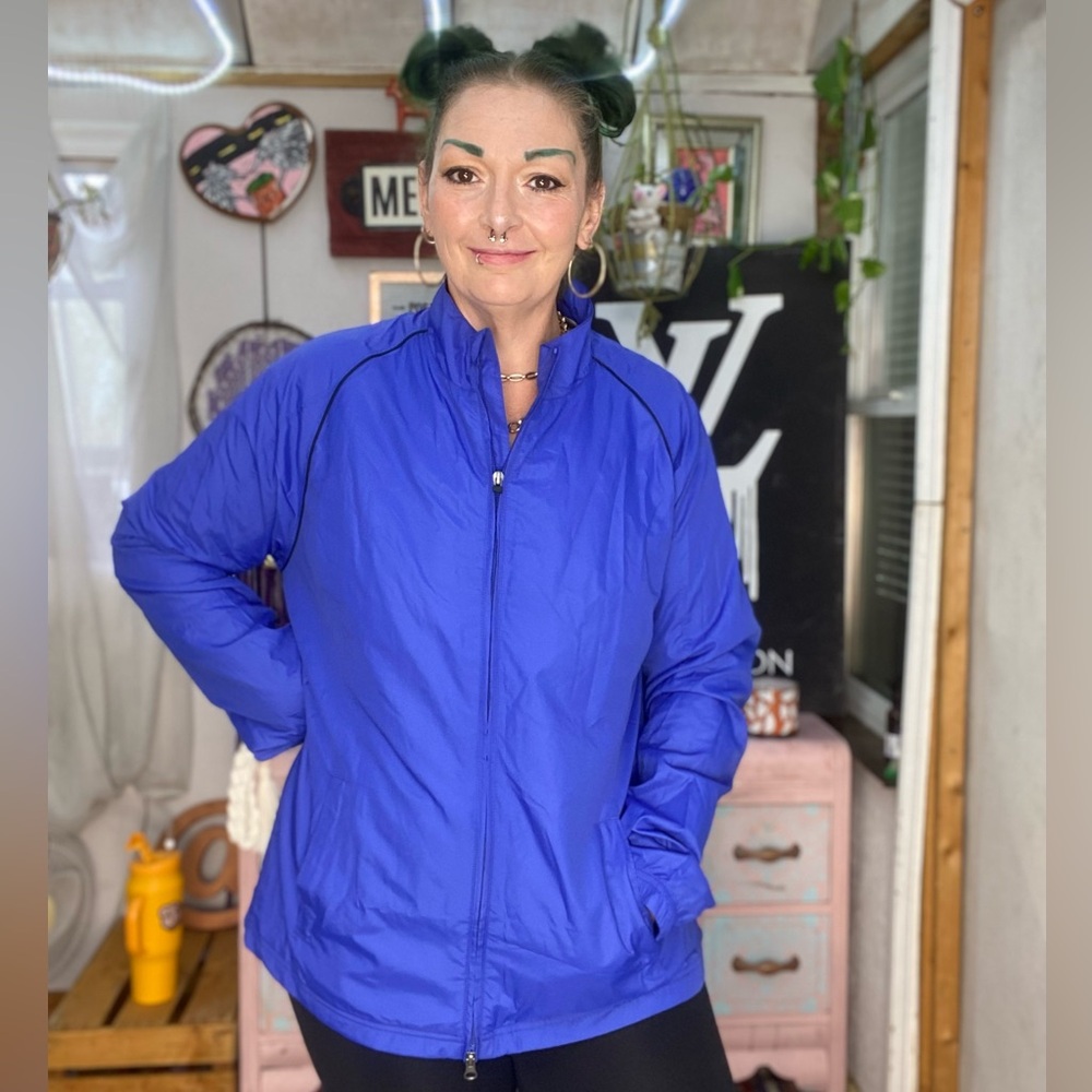 Greg Norman Vintage Royal Blue Women’s Windbreaker Fits like Medium